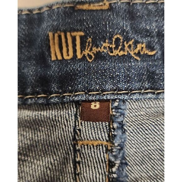 Kut From The Kloth Straight Leg Stretch Blue Denim Jeans Size 8 - Picture 5 of 6